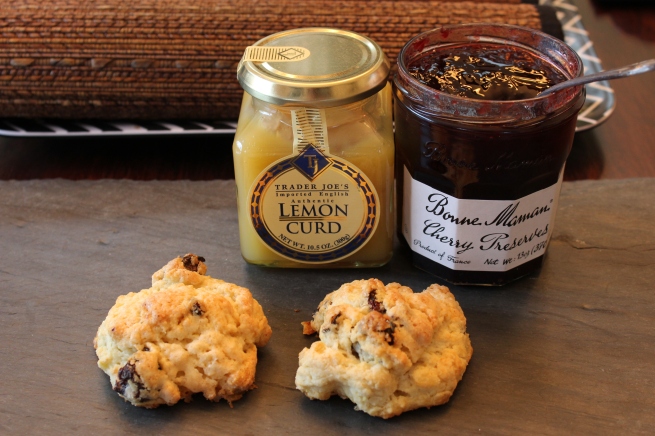 Meyer lemon scones with jam